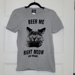 Cat Shirt Women's S Beer Me Right Meow
